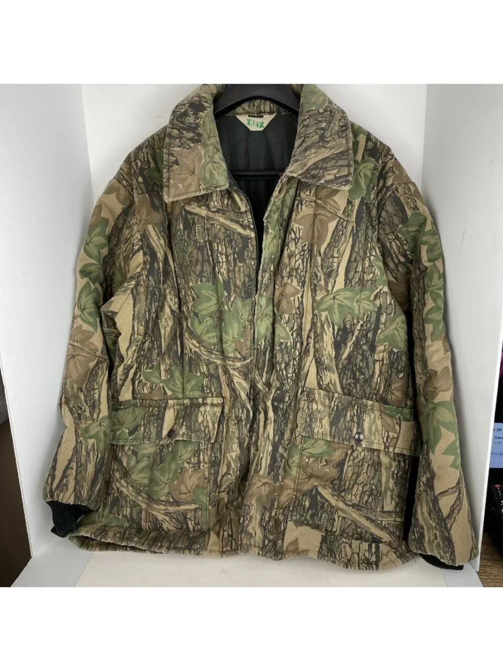 Key Trebark Camo Hunting Coat Vintage Made USA Mens Large